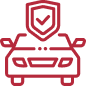 Picto rouge d'illustration de la catégorie assurance véhicules.